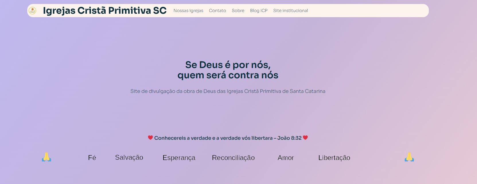 Imagem da tela inicial do site ICPSC