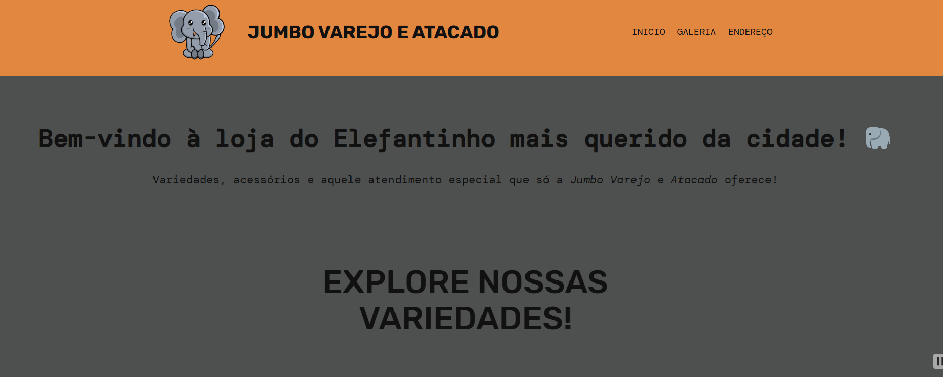 Landingpage da Jumbo Varejo e Atacado